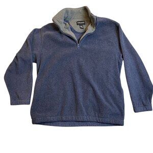 Ocean Pacific Men's Blue Quarter-Zip Fleece Pullover XL Gray and Warm